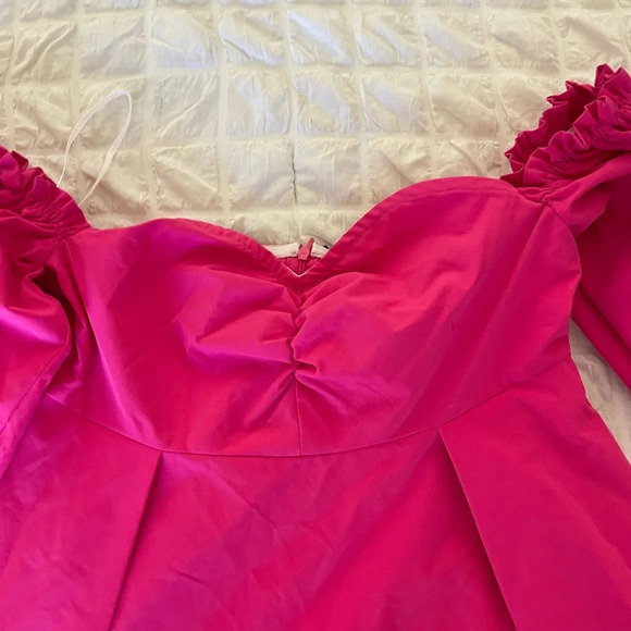 Vero Moda hot pink off the shoulder mini dress - Picture 3 of 7